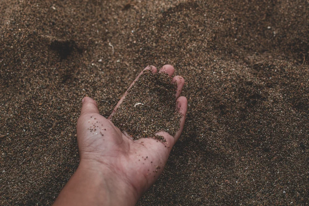Hands holding healthy soil